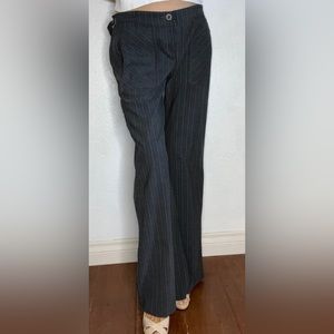 Zinc Trouser Pants Baggy Low Waist Gray White Pinstriped (M)